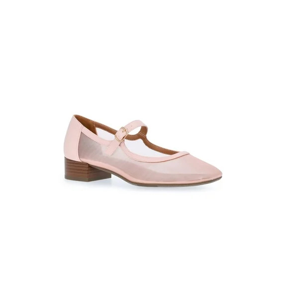 Free Assembly Women's Mesh Block Heel Mary Jane Shoes | Walmart (US)