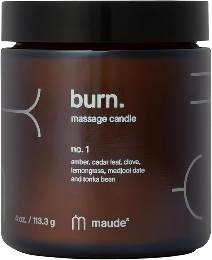 Maude Burn No. 1 - Jojoba Oil Massage Candle with Hydrating, Skin-Softening Soybean Oil - Massage... | Amazon (US)