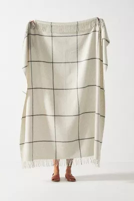 Windowpane Cashmere Blend Throw Blanket | Anthropologie (US)