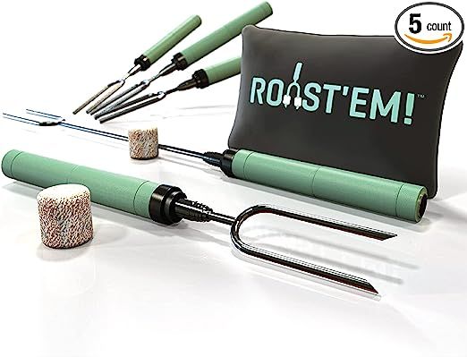 Jolly Green Products Rotating Marshmallow Roasting Sticks | Set of 5 Telescoping Forks - Free Bag... | Amazon (US)