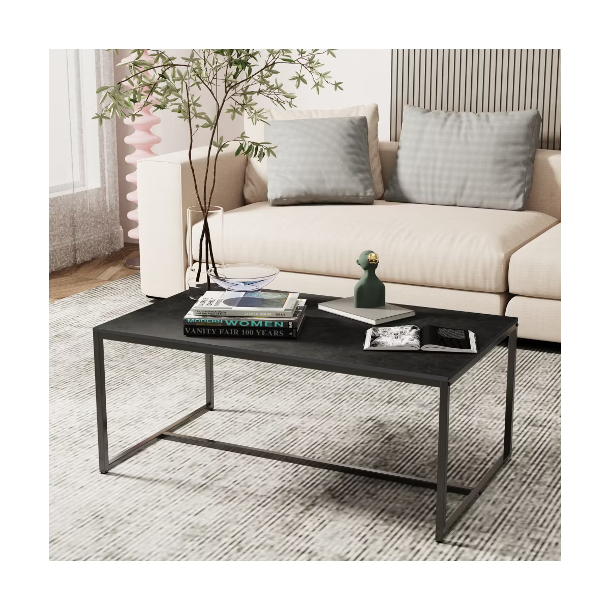 Rectangular Coffee Table Sintered Stone Cocktail Table For Living Room Apartment | Target
