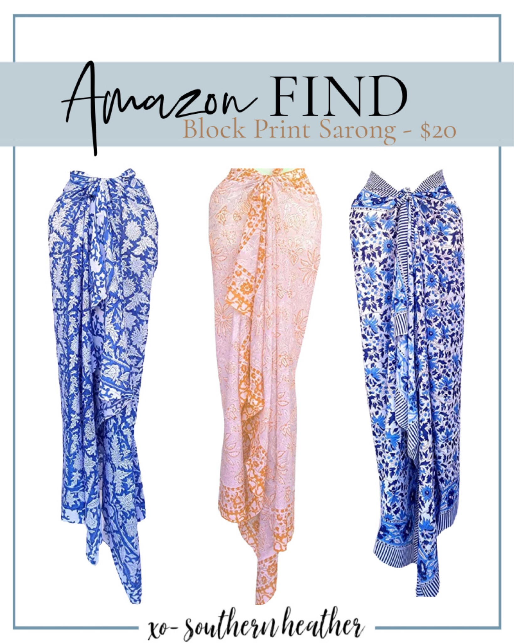 Amazon Find! These block print sarongs are only $20! 

#LTKswim #LTKSeasonal #LTKtravel