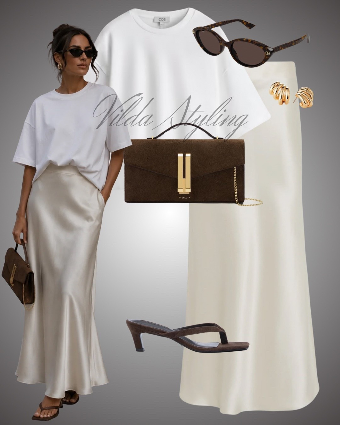 Soft tones, satin vibes & a touch of chic 🤍🤎
Off-white satin skirt, classic white tee, brown heels and the perfect brown bag — effortless elegance every time ✨ #ltkstyle #neutraloutfit #satinskirt #chicstyle #ootd #fashioninspo

#LTKsummer #LTKspring #LTKeurope