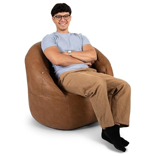 Big Joe Milano Beanbag Chair with Vibe Caramel Montana Leather | Amazon (US)