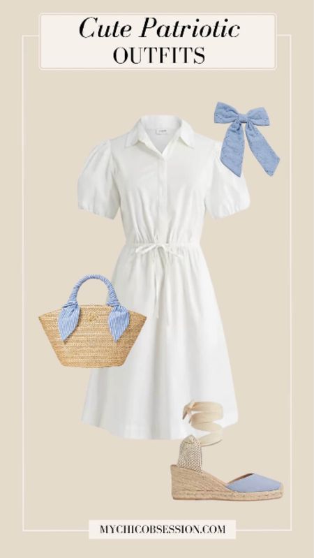 Stepping out in a white dress for Memorial Day not only embodies a feminine grace but also offers a canvas for playful accessories that highlight your personality. A hair bow, espadrilles, and a straw bag complete the look.

#LTKStyleTip #LTKSeasonal