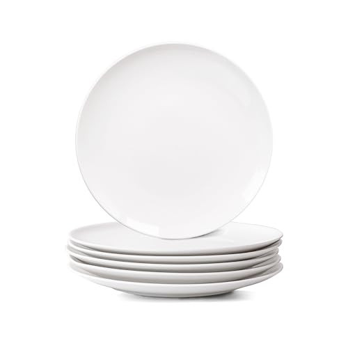 YALONG White Dinner Plates Set of 6, 10 Inch Ceramic Plates – White Porcelain Dinner Plates for Kitchen, Serving & Everyday Use, Microwave & Dishwasher Safe, 25.4Cm | Amazon (US)