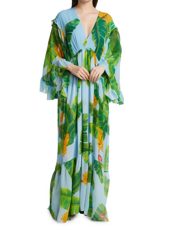 Fresh Bananas Butterfly-Sleeve Maxi Dress | Saks Fifth Avenue OFF 5TH