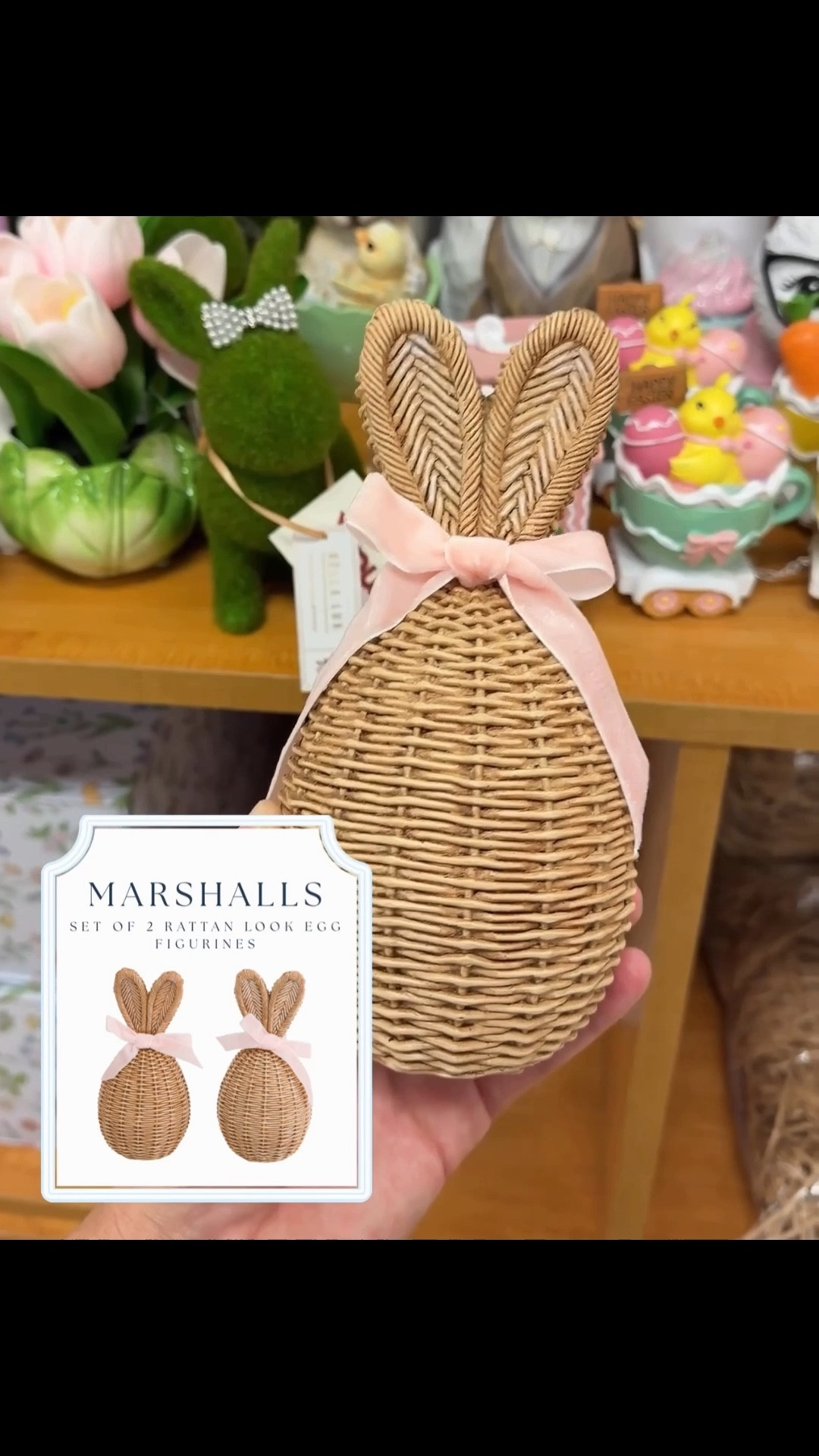Adorable rattan looking Easter bunny figures available to order online from Marshalls! @Marshalls 

#LTKSeasonal #LTKHome