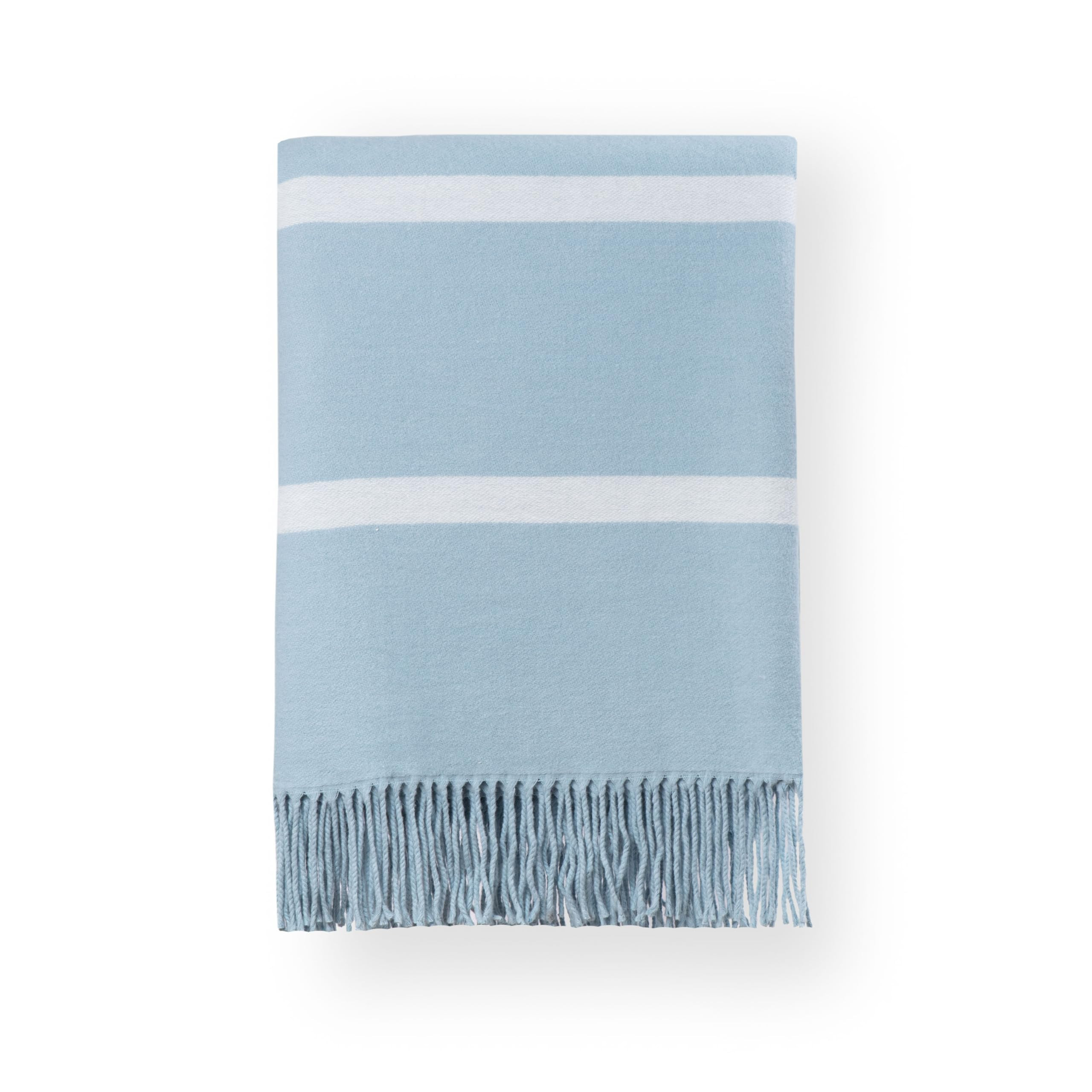 Hofdeco Premium Coastal Decorative Throw Blanket for Patio Couch Sofa, Baby Blue White Pinstripes... | Amazon (US)