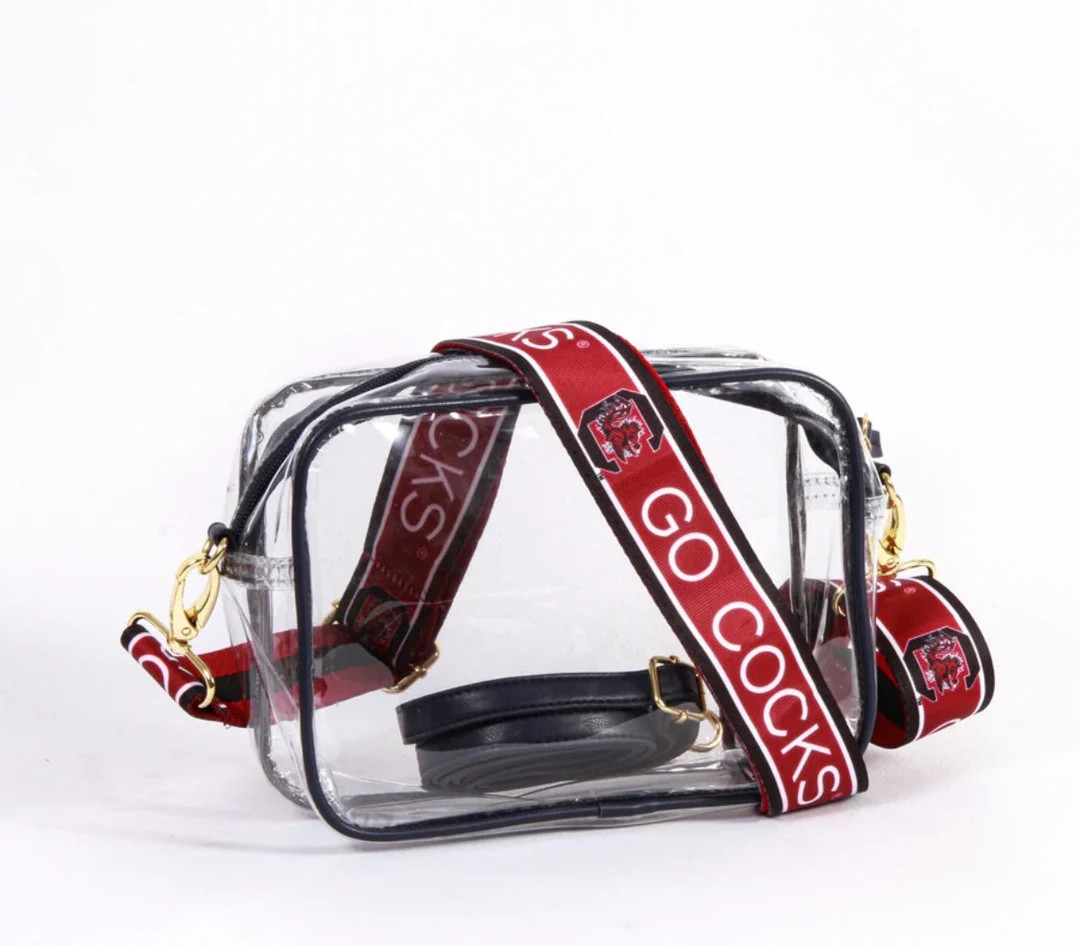 South Carolina Clear Purse With Strap GO GAMECOCKS - Licensed, Canvas, Tailgate, Game Day, Stadiu... | Etsy (US)