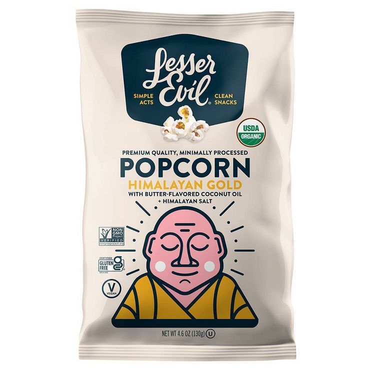 LesserEvil Organic Popcorn Himalayan Gold -  4.6oz | Target