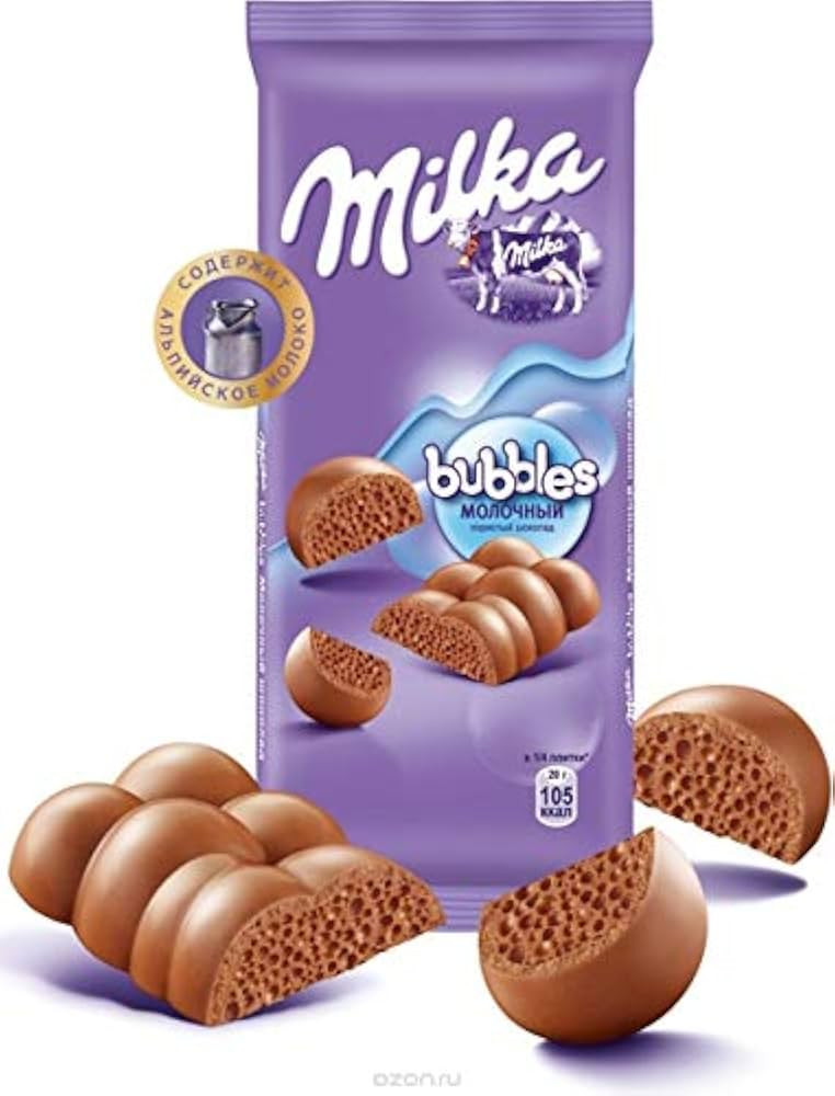 Milka Bubbles (Bubbly) Chocolate Bar 80g/2.82oz (Pack of 2) | Amazon (US)