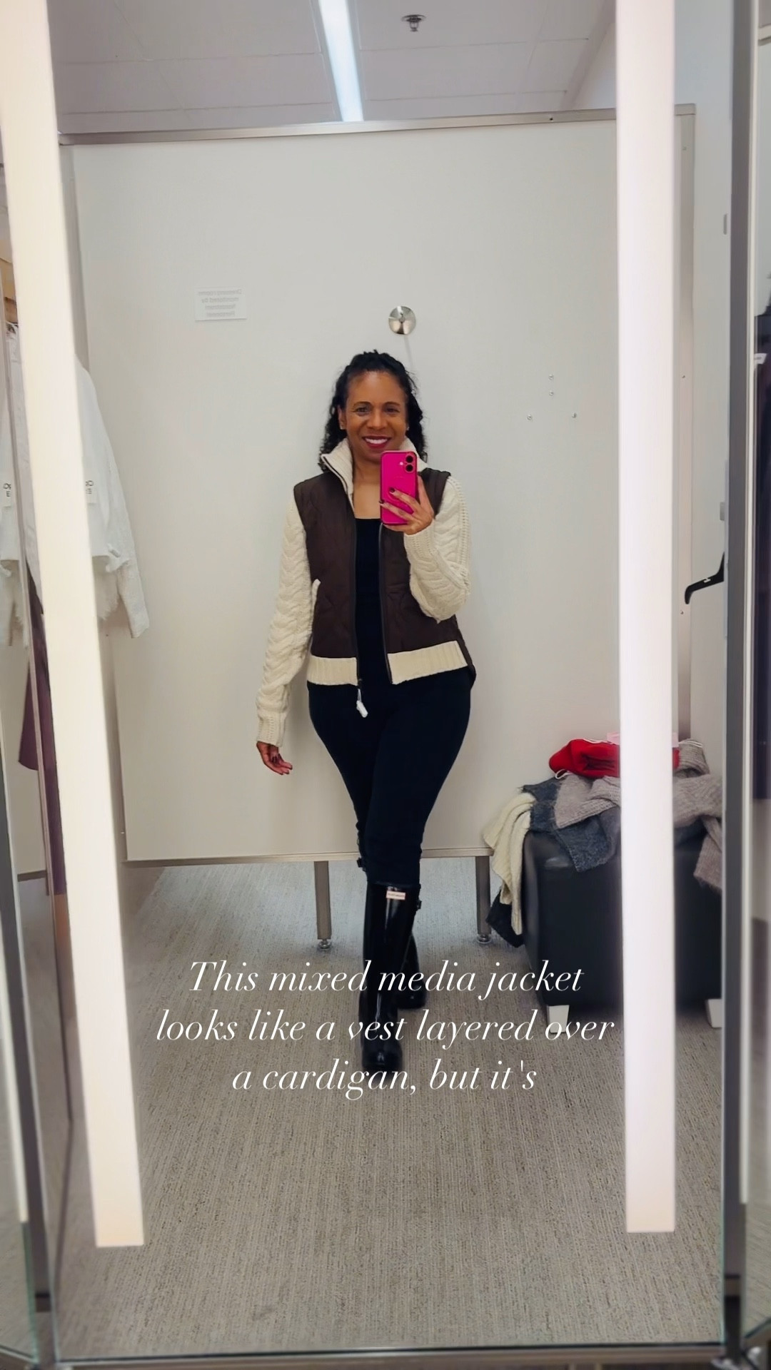 Veronica Beard Patra Quilted Mixed Media Wool-Blend Jacket (XS) in Mocha Heathered Sand 🤎✨

This cute and cozy jacket gives the look of a quilted puffer vest layered over a cable knit cardigan — but it’s actually one easy, all-in-one piece with a full zipper closure. The wool-blend sleeves feel soft and warm, and I love that the back is slightly longer for extra coverage (perfect for modest outfits and chilly days).

A beautiful neutral for fall + winter!
Shop the jacket and similar mixed-media layers below. ❄️

#LTKWinterStyle #TryOnHaul #VeronicaBeard #WinterLayers #CozyOutfits


#LTKGiftGuide #LTKSeasonal #LTKHoliday