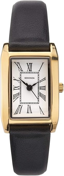 Sekonda Classic Ladies Quartz Watch with White Dial Analogue Display and Black Strap | Amazon (UK)