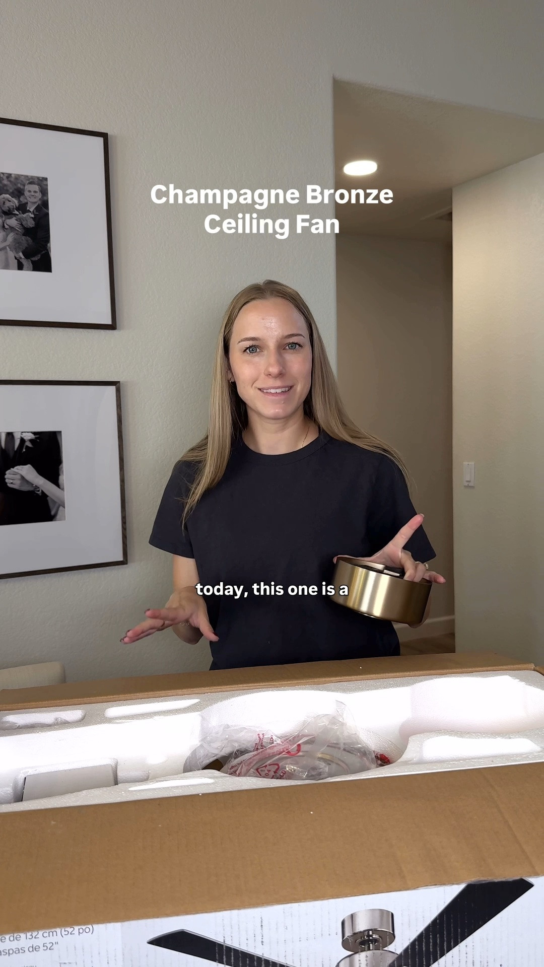 Champagne bronze lovers, this is for you! A ceiling fan that perfectly matches Delta's champagne bronze.

This 52" fan has a beautiful brushed finish and white blades. It also comes with the option for a light kit or a solid champagne bronze cap.

#champagnebronze #lighting #ceilingfan