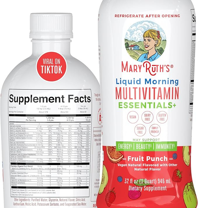 Multivitamin Multimineral for Women Men & Kids by MaryRuth's | No Added Sugar | Vegan Liquid Vita... | Amazon (US)