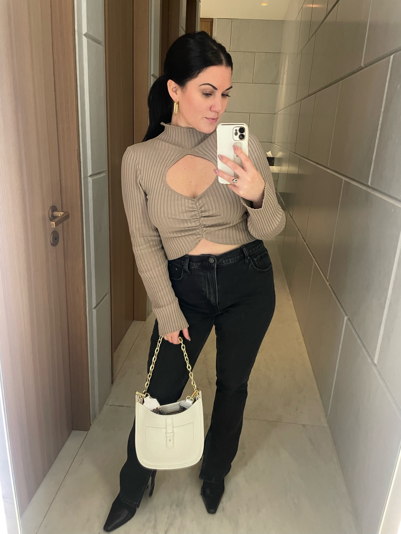 Keyhole turtle neck sweater. The one I’m wearing is from Zara but I love the one from revolve which I also have ordered recently.

#LTKSeasonal #LTKFind #LTKstyletip