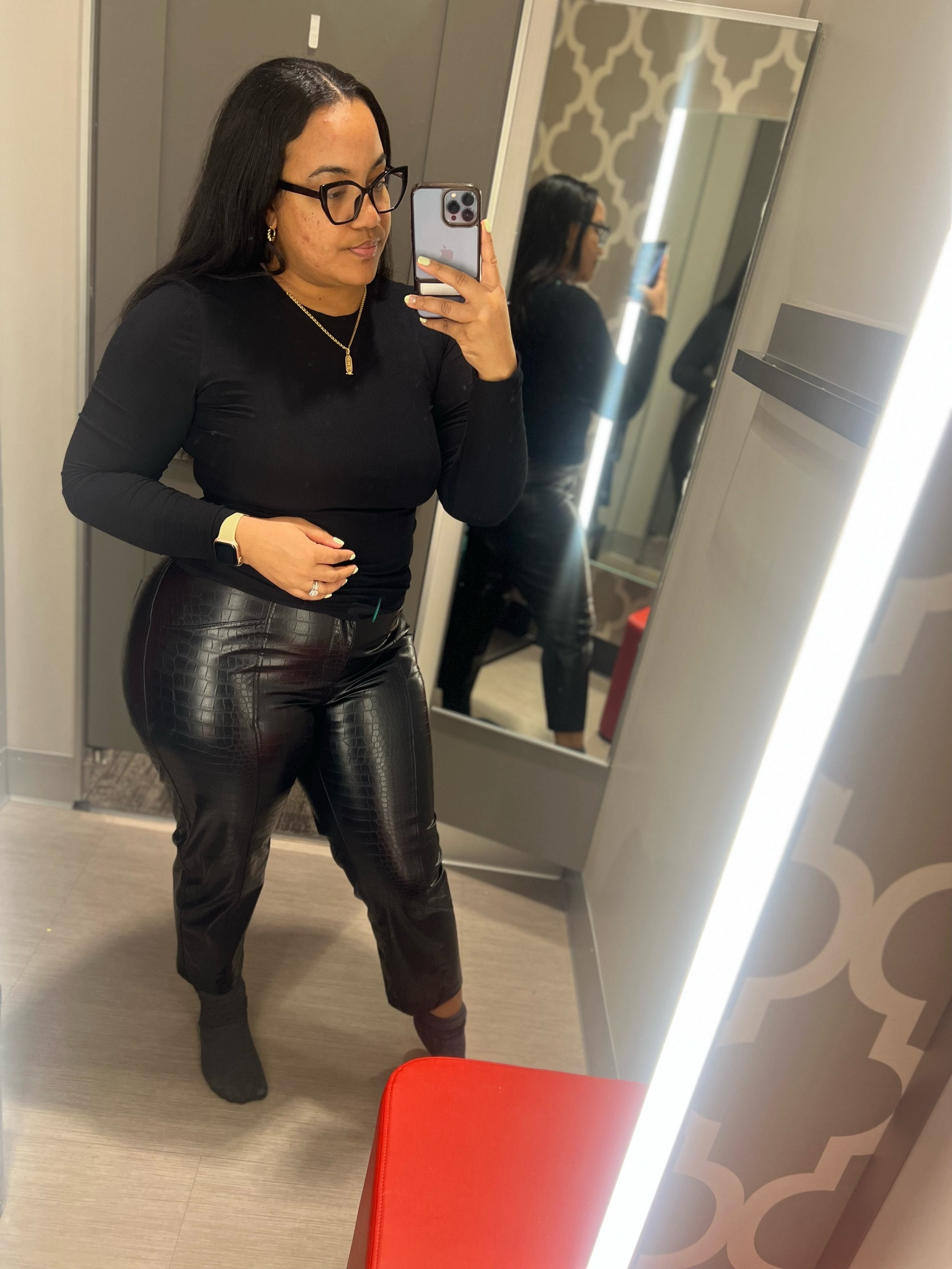 Faux leather black pants. Fall and winter curvy fashion. Target finds. Thanksgiving outfit. Christmas outfit 

#LTKworkwear #LTKfindsunder50 #LTKplussize
