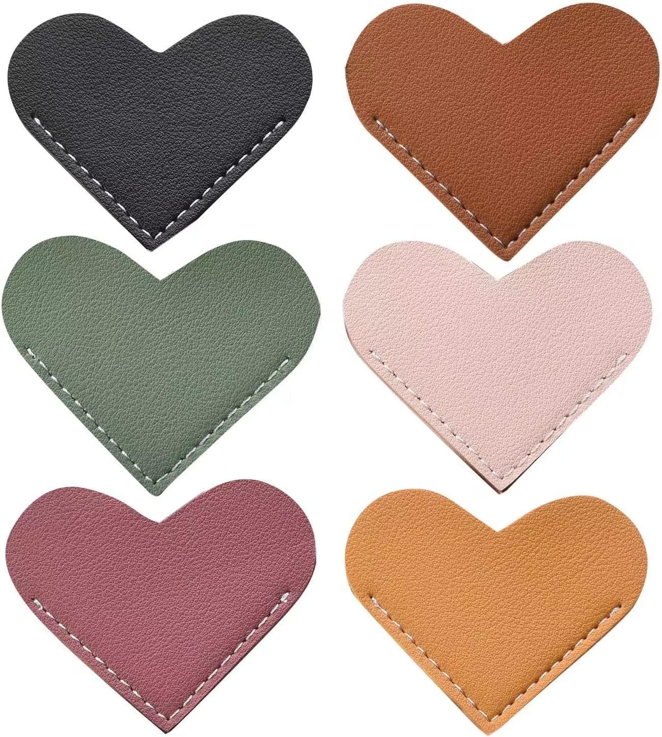 Leather Heart Bookmarks, Wayzton Corner Page Book Accessories for Women, Kids, Cute Handmade Read... | Amazon (US)