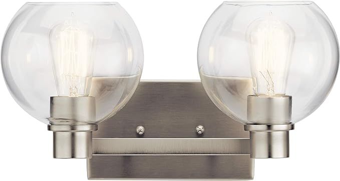 Kichler The Harmony 15.5 inch 2 Light vanity light with clear glass Brushed Nickel | Amazon (US)