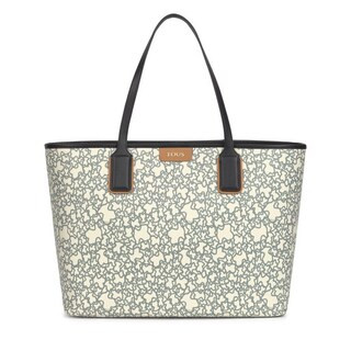 Large black and beige Kaos Mini Tote bag with toiletry bag | TOUS USA