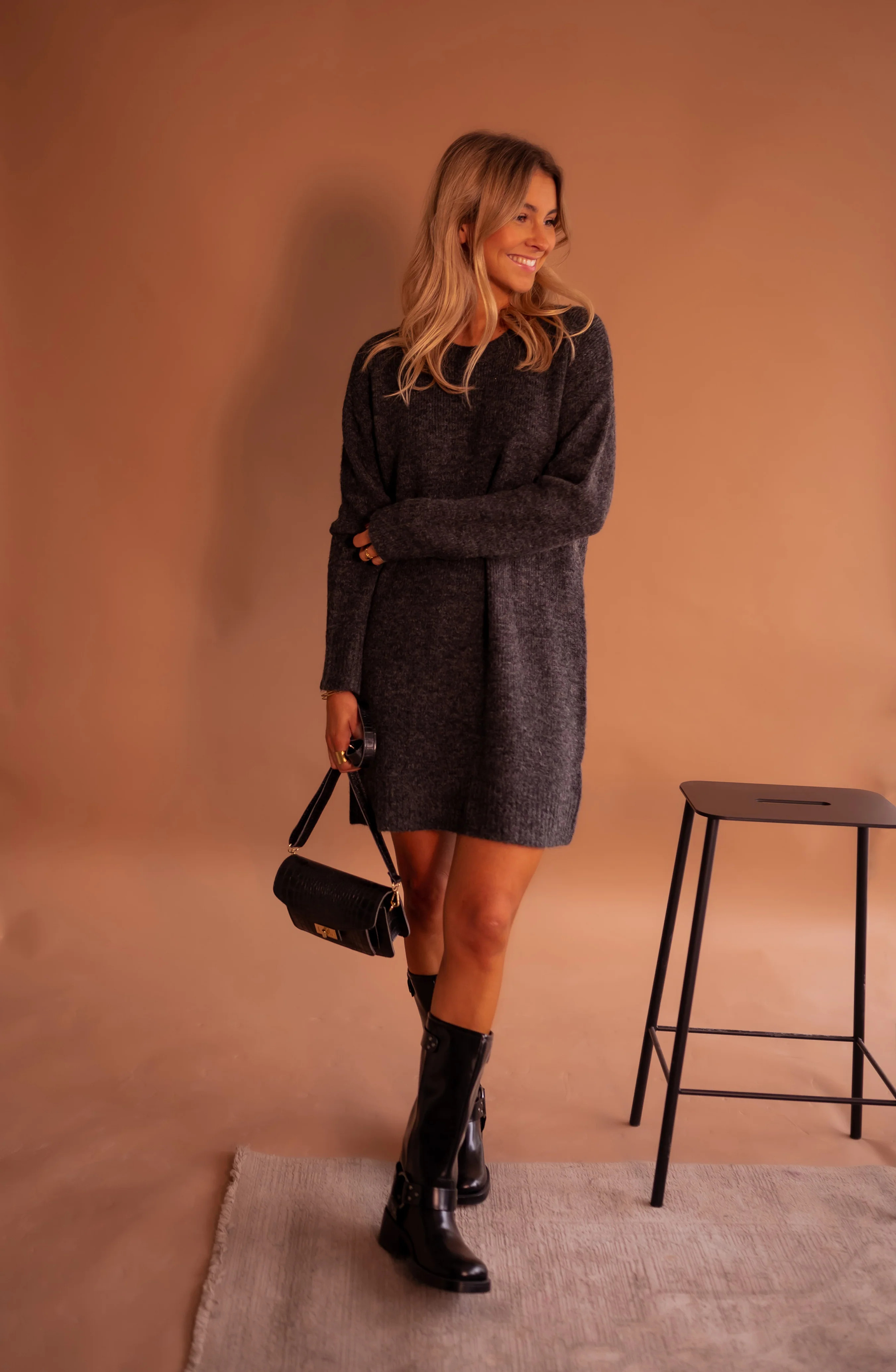 Grey Mariam Sweater Dress | Easy Clothes