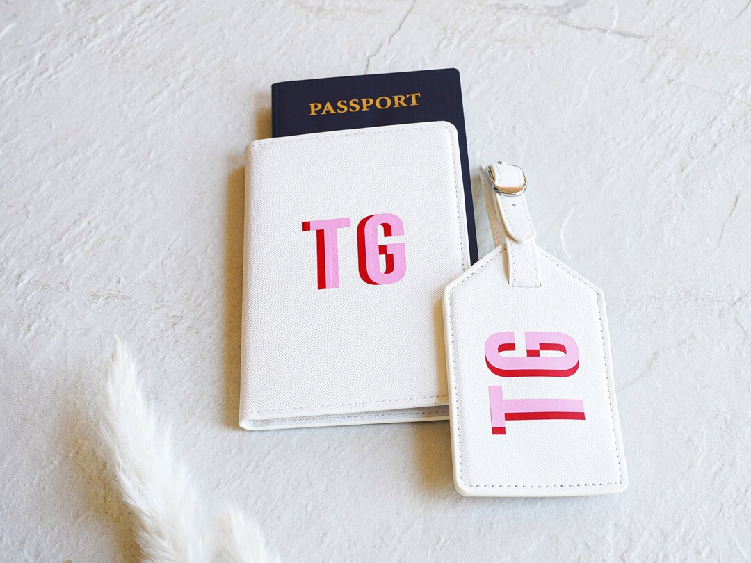 Shadow Monogram Passport Holder - Etsy | Etsy (US)