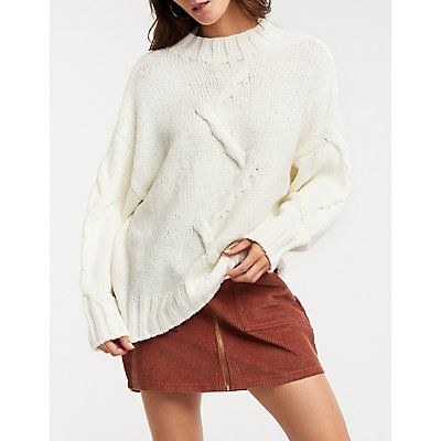 Cable Knit Pullover Sweater | Charlotte Russe