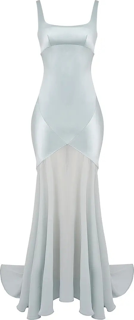 Vittoria Paneled Satin & Chiffon Gown | Nordstrom