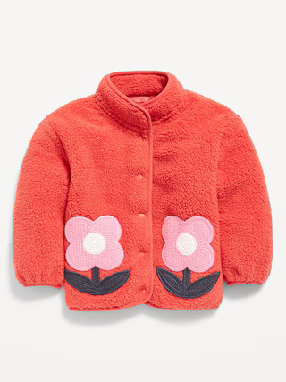 Sherpa Applique Pocket Jacket for Toddler Girls | Old Navy (US)