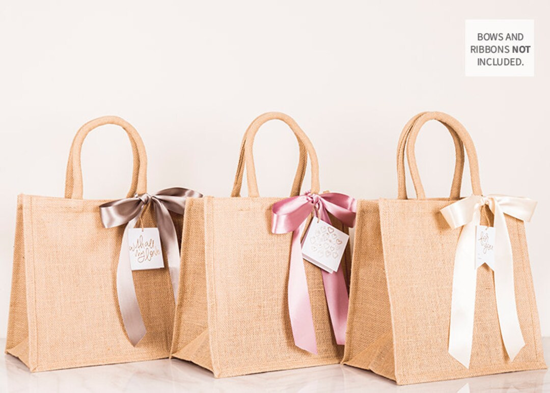 Medium Jute Burlap Bag, Wedding Welcome Bags, Gift Bags, Wedding Favor Bags, Bachelorette Favor B... | Etsy (US)