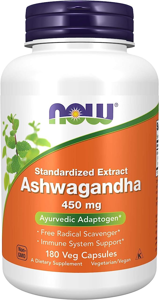 NOW Supplements, Ashwagandha (Withania somnifera)450 mg (Standardized Extract), 180 Veg Capsules | Amazon (US)