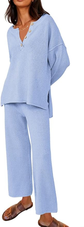 LILLUSORY Women's 2 Piece Trendy Outfits Oversized Slouchy Matching Lounge Sets Cozy Knit Loungew... | Amazon (US)
