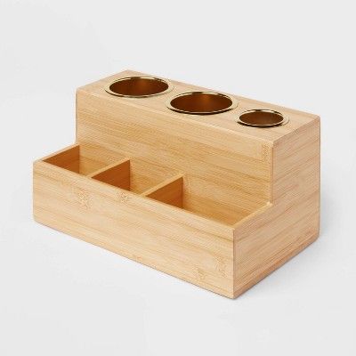 12&#34; x 7&#34; x 6&#34; Bamboo Hair Tools Organizer with 5pc Magnets - Brightroom&#8482; | Target