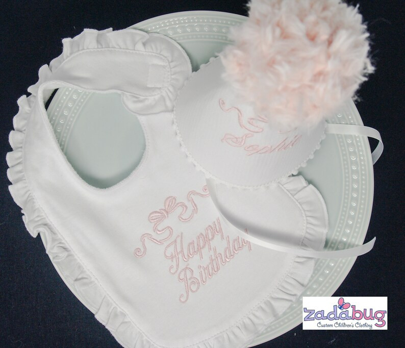Personalized Embroidered First Birthday Bow Bib-embroidered First Birthday Bib-first Birthday Par... | Etsy (US)
