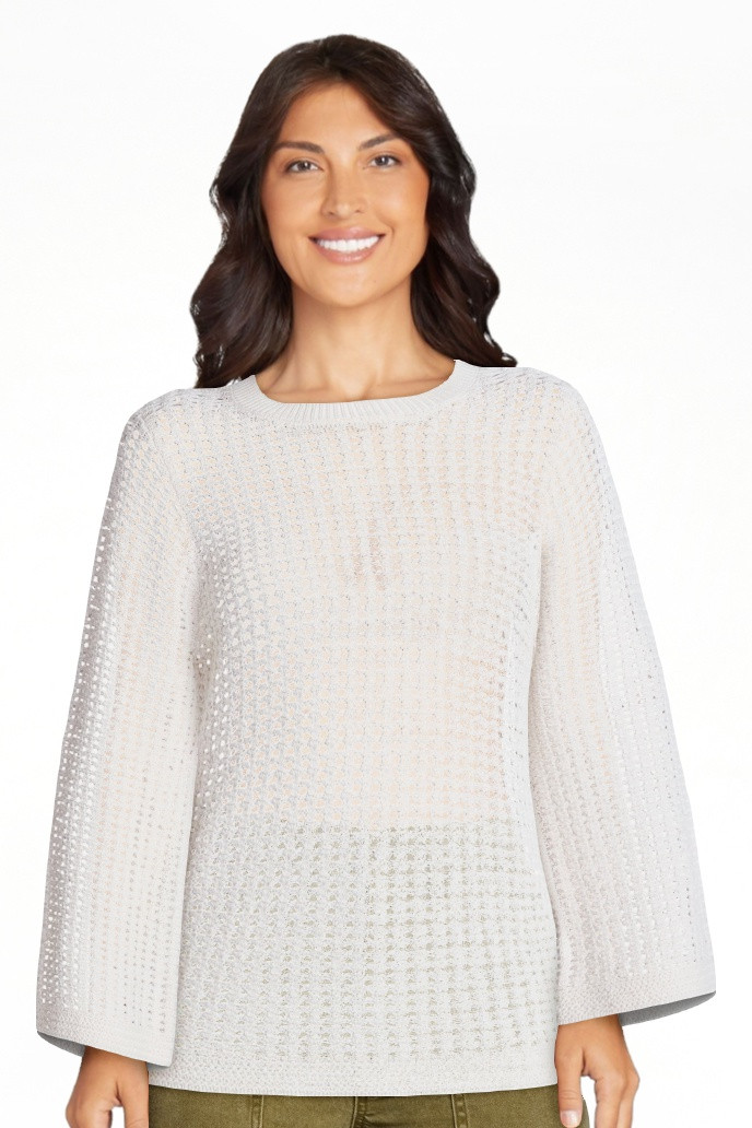 Time and Tru Women\u2019s Textured Cotton Sweater with Long Sleeves, Lightweight, Sizes XS-XXXL | Walmart (US)