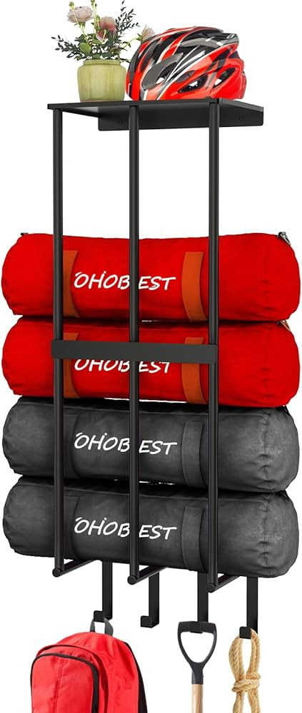 Amazon.com: OHOBEST Camping Chair Wall Storage for Garage, Sturdy Garage Storage With Floating Sh... | Amazon (US)