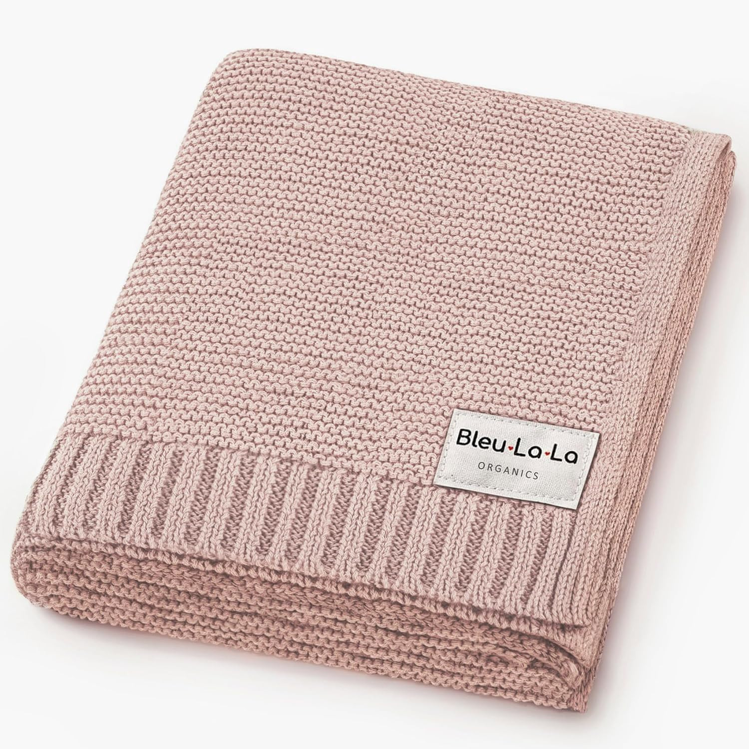100% Organic Cotton Heritage Knit Textured Baby Quilt Blanket for Girls - Signature Heritage Knit, Soft Breathable Newborn Baby Blanket for Girls (Heritage - Blush Pink) | Amazon (US)