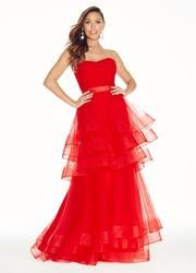 Ashley Lauren - 1293 Strapless Layered Tulle A-line Dress | Couture Candy