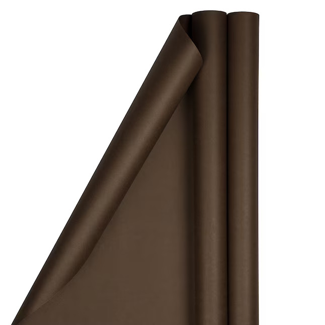JAM Paper Chocolate Brown Matte Wrapping Paper - 2 Rolls, 50 Sq. Ft. Total - Solid Color, 10 Feet... | Lowe's