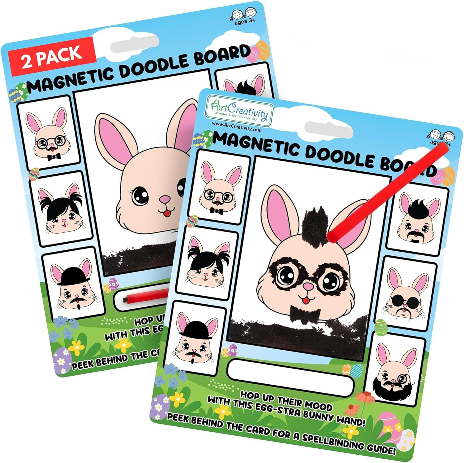 ArtCreativity Easter Magnetic Drawing Bunny - 2 Pack - Vintage Retro Toys, Easter Basket Stuffers... | Amazon (US)