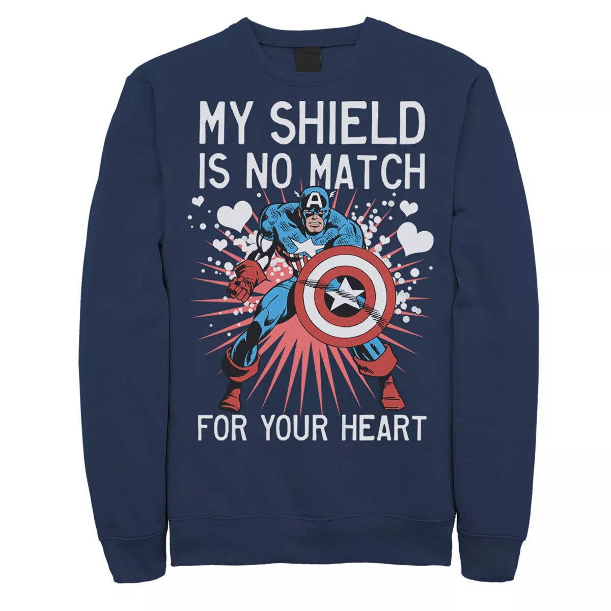 Men's Marvel Captain America Shield Heart Valentine Sweatshirt | Kohl's