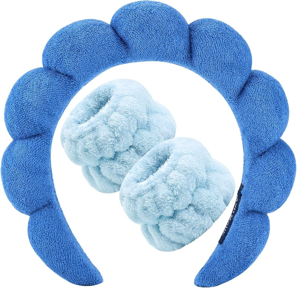 Zkptops Spa Headbands for Washing Face Wristband Set Sponge Makeup Skin Care Headband Towels Bubb... | Amazon (US)
