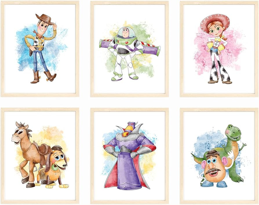 Nistio® Toy Story Watercolor Prints, Toy Story Wall Art Decor, Toy Story Poster, Woody Sheriff, ... | Amazon (US)