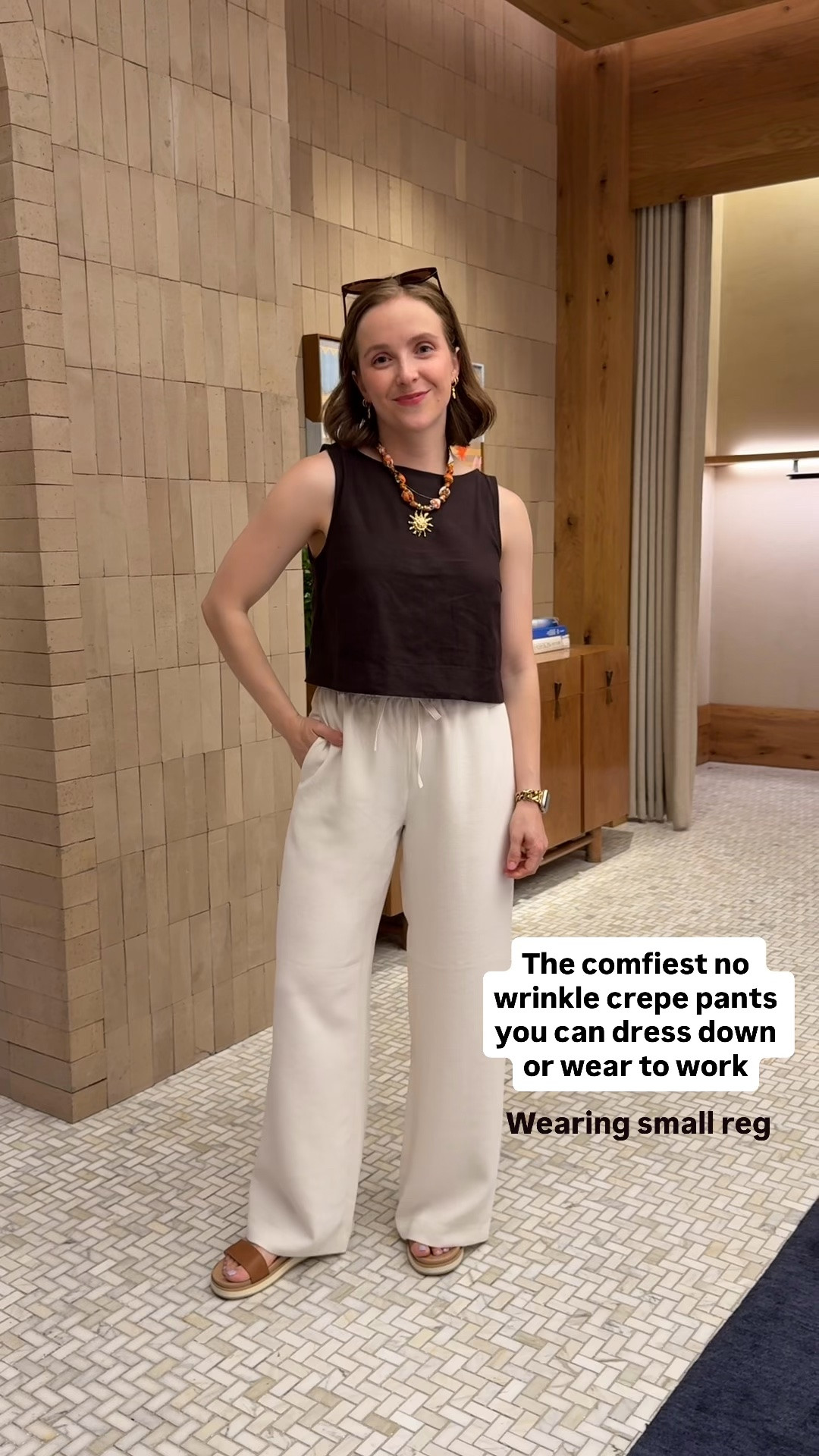 The viral no wrinkle crepe pants really are that good! Wearing small reg (I’m 5ft 2) xs petite linen top

#LTKPetite #LTKSaleAlert #LTKootd