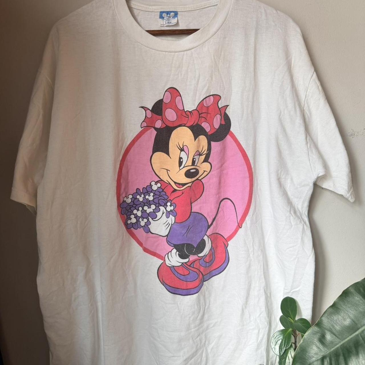 Vintage 80s Disney Minnie Mouse White Cotton Tee,... | Depop | Depop Ltd AU