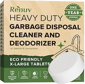 Renuv® Garbage Disposal Cleaner and Deodorizer Tablets Drain Freshener, Foaming Citrus Scent, Si... | Amazon (US)