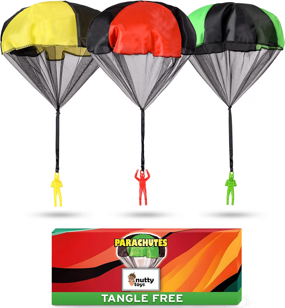 NUTTY TOYS Parachute Toys for Kids - Tangle Free Outdoor Flying Parachute Men, Top Indoor & Outsi... | Amazon (US)