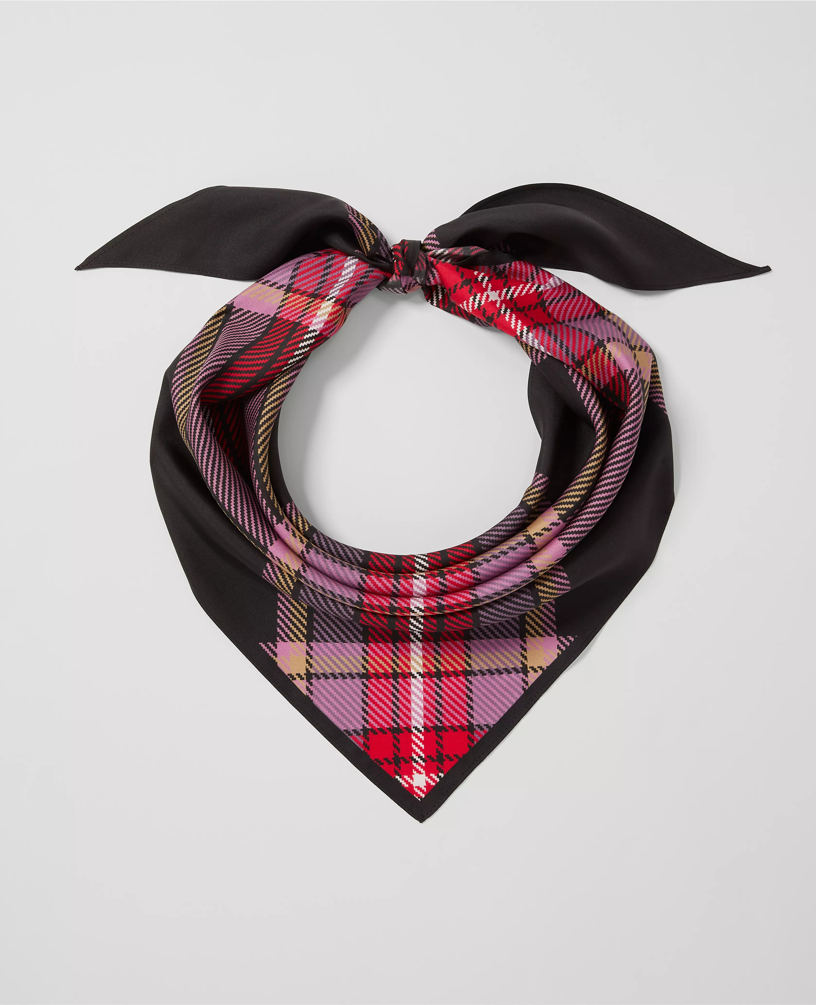 Plaid Triangle Silk Scarf | Ann Taylor (US)