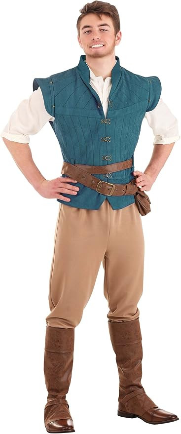 Adult Disney's Tangled Flynn Rider Halloween Costume for Men | Official Blue & Tan Hero Explorer ... | Amazon (US)